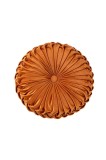 Pernă rotundă din catifea plisată pentru canapea, 13.5in, decor pentru casă &ndash; portocaliu 13.5in