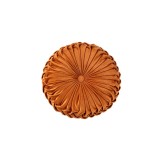Pernă rotundă din catifea plisată pentru canapea, 13.5in, decor pentru casă &ndash; portocaliu 13.5in