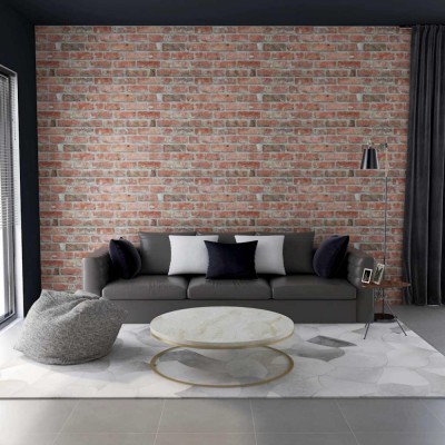 Panouri de perete 3D, model cărămidă, roșu, 10 buc., EPS foto