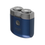 Mini Aparat de ras, Adler AD 2937, 250 mAh, USB C, Pentru calatorie, Wireless, Albastru/Inox