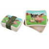 Cutie pentru pranz Keycraft, 15 x 11 x 6 cm, bambus, 3 ani+, model animalute domestice