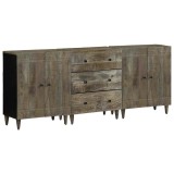 Cumpara ieftin Bufete 3 piese gri deschis 60x33,5x75 cm lemn masiv de mango