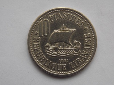 10 PIASTRES 1961 LIBAN foto