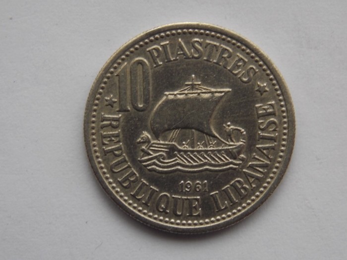 10 PIASTRES 1961 LIBAN