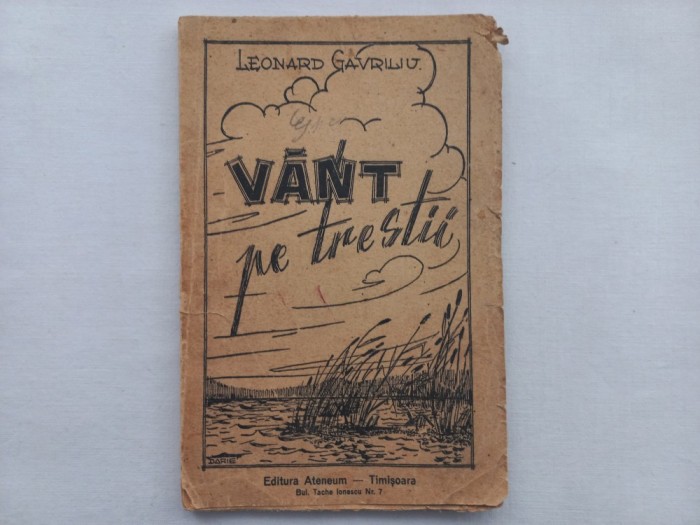 LEONARD GAVRILIU - V&Acirc;NT PE TRESTII... [SONETE] CU DEDICAȚIE ȘI AUTOGRAF