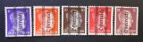Austria (Ocupația Aliată) 1945"Hitler" (6 Pf, 8 Pf, 10 Pf, 12 Pf, 15 Pf) Supratipar "&Ouml;sterreich" Anulare " Bare Liniate" (Graz / Viena) - Cod: -TG1