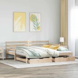 VidaXL Pat de zi cu extensie și sertare fără saltea, 80x200 cm