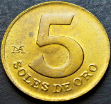 Moneda exotica 5 SOLES DE ORO - PERU, anul 1978 * cod 338 = A.UNC, America Centrala si de Sud