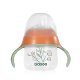 Cana Baboo cu tetina din silicon, Peachy Keen, 150 ml, 6 luni+