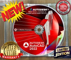 AUTODESK AutoCAD 2022 -3 Lifetime Lic. Permanenta-Acces Update DVD NOU Sigilat Apostilat Original foto