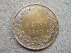 ROMANIA 10 bani 1867 Heaton, Carol I, LD 5.88 foto