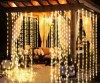 Instalatie de Craciun, ploaie alb cald, 384 leduri, 8X1M , 6036WW, Gimihome