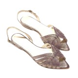 Sandale din piele naturala cu bareta la spate Ruby Bronz