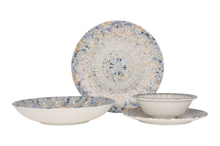 Bonna Set de vesela - Luca Mosaic - 24 bucăți - 6 persoane - Porţelan