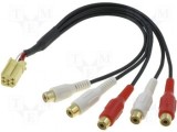 Mufa Mini ISO Galbena Adaptor Preamplificare Subwoofer Amplificator AUX-IN Line-Out 6 Pini RCA Auto