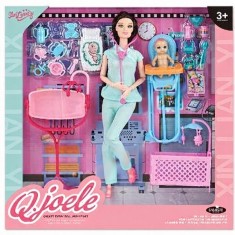 Set de joaca papusa doctor pediatru 29 cm cu accesorii