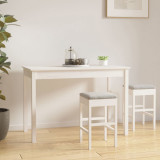 VidaXL Masă de sufragerie, alb, 110x55x75 cm, lemn masiv de pin