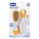 Set pieptan si perie din par natural Orange, 1 bucata, Chicco