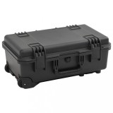 Carcasa transport portabila vidaXL 55x35x22.5cm, PP, Negru, protectie voiaj, spuma interioara, rezistenta la socuri, etansare apa