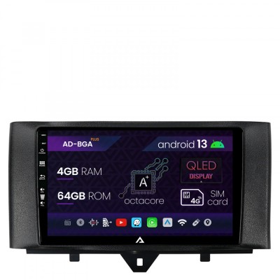 Navigatie Smart Fortwo (2010-2015), Android 13, A-Octacore 4GB RAM + 64GB ROM, 9 Inch - AD-BGA9004+AD-BGRKIT409 foto