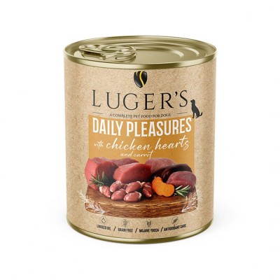 LUGER 039;S HRANA UMEDA CONSERVA CAINI CU INIMI DE PUI MORCOV 800G foto