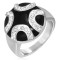 Inel din oțel - semilune decorative pe fundal negru - Marime inel: 52