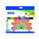 Set 18 Carioci Multicolore MILAN, Carioci Colorate, Carioci Multicolore, Set Carioci Multicolore MILAN, Carioci Lavabile, Marker Colorat, Markere Colo