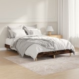 VidaXL Cadru pat fără saltea stejar fumuriu 120x190 cm, lemn prelucrat