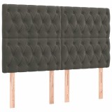 Cumpara ieftin Tablie de pat gri inchis 160x7x118/128 cm catifea