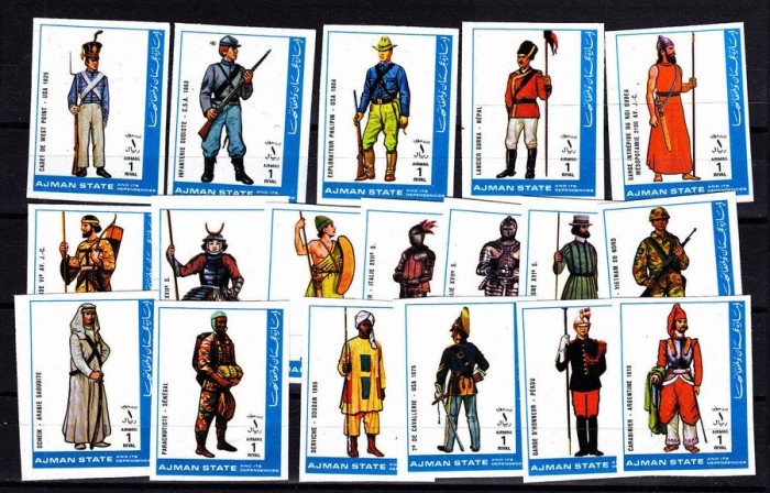 Ajman 1972 Military uniforms imperf. MNH S.675