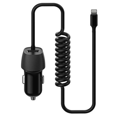 INCARCATOR AUTO CABLU SPIRALAT 3.4A LIGHTNING foto