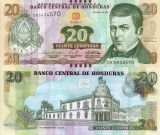 Honduras 20 Lempiras 2022 UNC Bancnota Ne流通ata America
