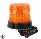 60 LED Lumina de avertizare Stroboscopica Girofar Lampa Magnetica Galben 100mm 12V 24V E9