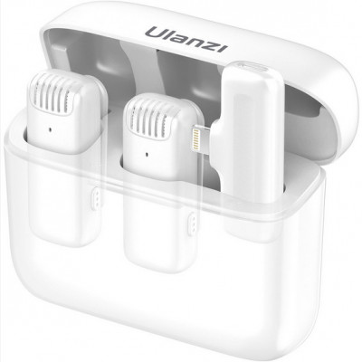Set microfoane lavaliera wireless Ulanzi J12 pentru dispozitive Apple, White -3097 foto
