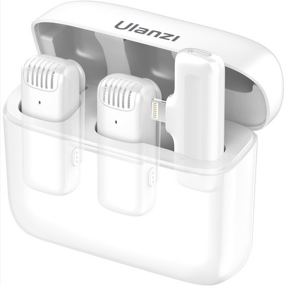 Set microfoane lavaliera wireless Ulanzi J12 pentru dispozitive Apple, White -3097