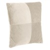 Pernă Decorativă, Velvet, Model Dungi Reliefate, Culoare Ecru, Dimensiuni 45x45cm, Oem