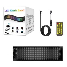 Ecran sticker LED RGB flexibil 20 64 pixeli, 34.8 10.2 cm, Bluetooth, USB 5V, IP65