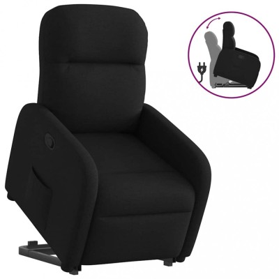 vidaXL Fotoliu rabatabil cu ridicare pe verticală, negru, textil 3302974 foto