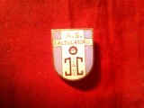 Insigna RSR Asociatia Sportiva Calculatorul IIRUC , metal si email ,h=2,3 cm