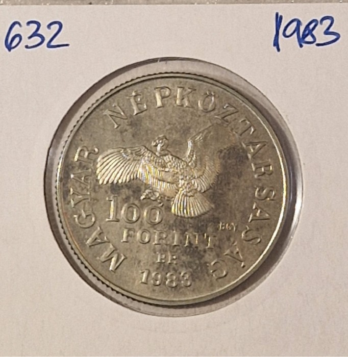 Hungary, Ungaria, 100 Forint Simon Bolivar, 1983, KM#632, comemorativa