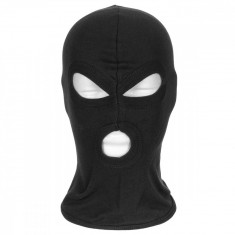 Cagula Subtire si Elastica, Bumbac, Adult Balaclava "3 gauri" Neagra MFH 10901A