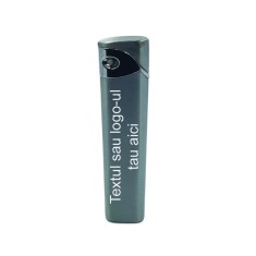 Bricheta Metalica Argintie Slim Antivant Personalizata Text sau Logo