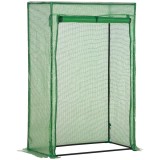 Sera Outsunny cu ușă, seră de iarnă din oțel, seră pentru balcon, grădină, seră de roșii 100x50x150cm, seră de roșii pentru roșii, legume, flori, plan