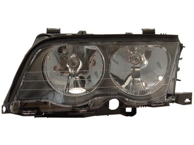 Far Bmw Seria 3 (E46), Sedan/Combi, 06.1998-09.2001, Combi, Sedan, partea Stanga, tip bec H7+H7+W5W; electric; reflector negru; cu soclu bec; cu moto foto