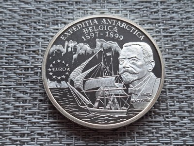 100 lei 1999, Expeditia Belgica, argint foto