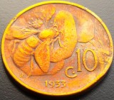 Moneda istorica 10 CENTESIMI - ITALIA, anul 1933 * cod 5423 B = GRATUITĂ
