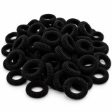 Cumpara ieftin Set elastice negre, 2.3 cm, 50 bucati, pentru par fetite, accesorii pentru codite, prindere suvite, impletituri si coafuri creative