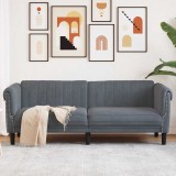 VidaXL Canapea cu 3 locuri, gri &icirc;nchis, material catifea 372586
