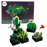 Set constructie cactusi, 25.5 x 17 x 5.5 cm, 590 piese, Lean 14245