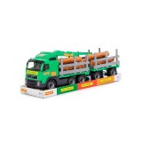 Cumpara ieftin Trailer+remorca+lemne - Volvo PowerTruck, 77x19x25 cm, Wader, Polesie